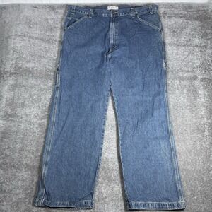 Levi's‎ Signature Jeans Men's 42x32 Blue Carpenter Baggy Straight Leg Workwear